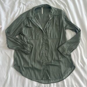 Anthropologie Sage Green Button-Up Shirt